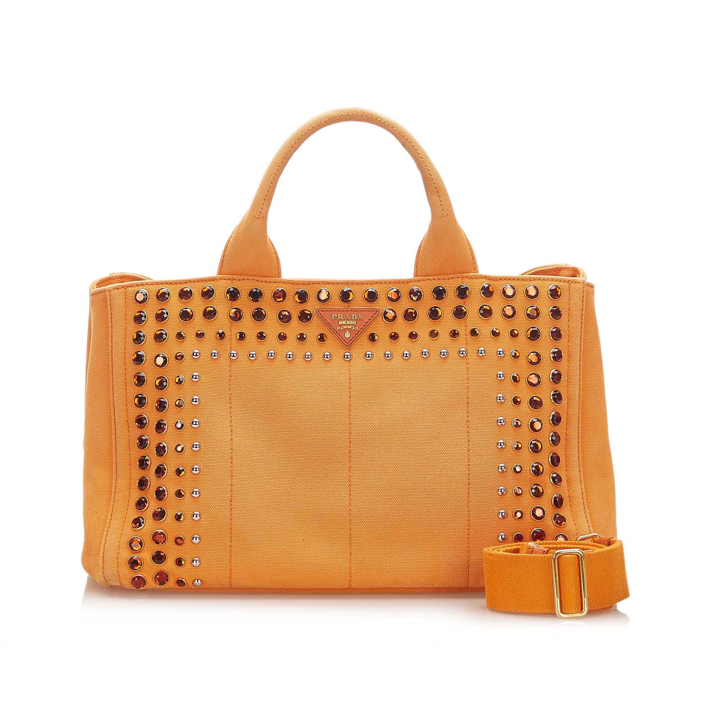 Canapa Studded Canvas Satchel