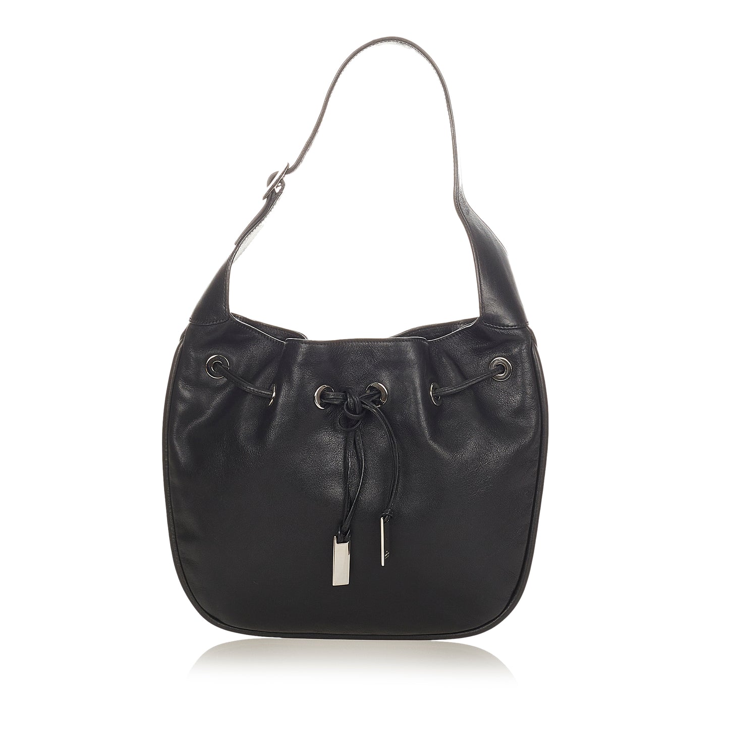 Leather Drawstring Hobo Bag