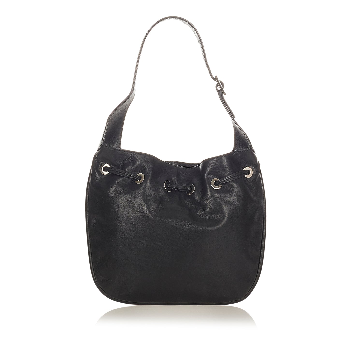 Leather Drawstring Hobo Bag