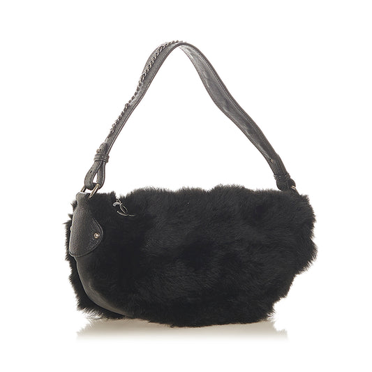 CC Rabbit Fur Shoulder Bag