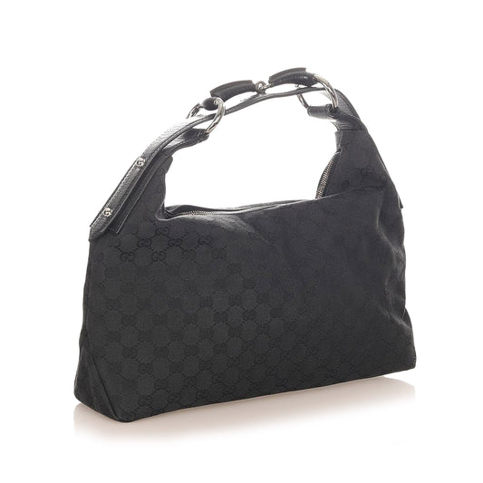 GG Horsebit Canvas Handbag