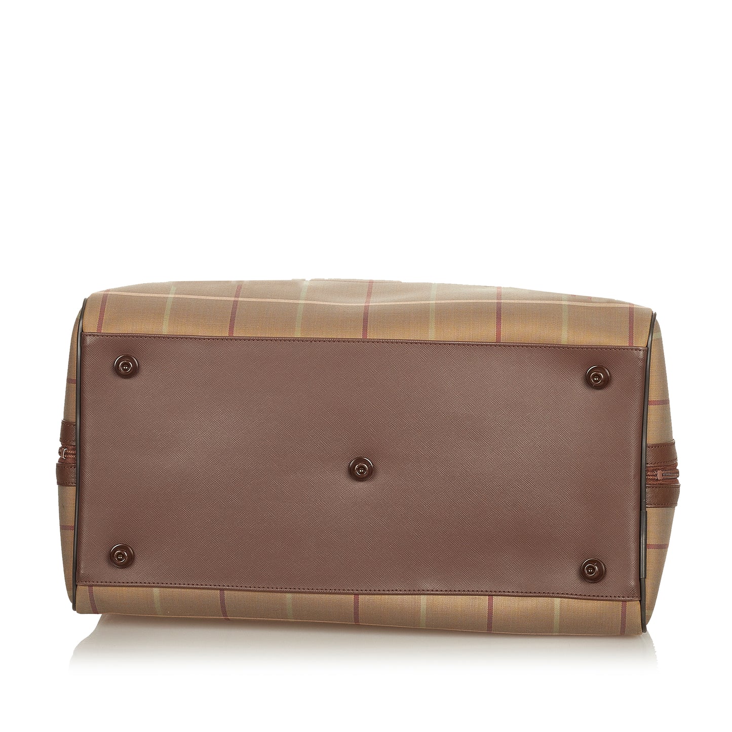 Plaid Canvas Boston Bag