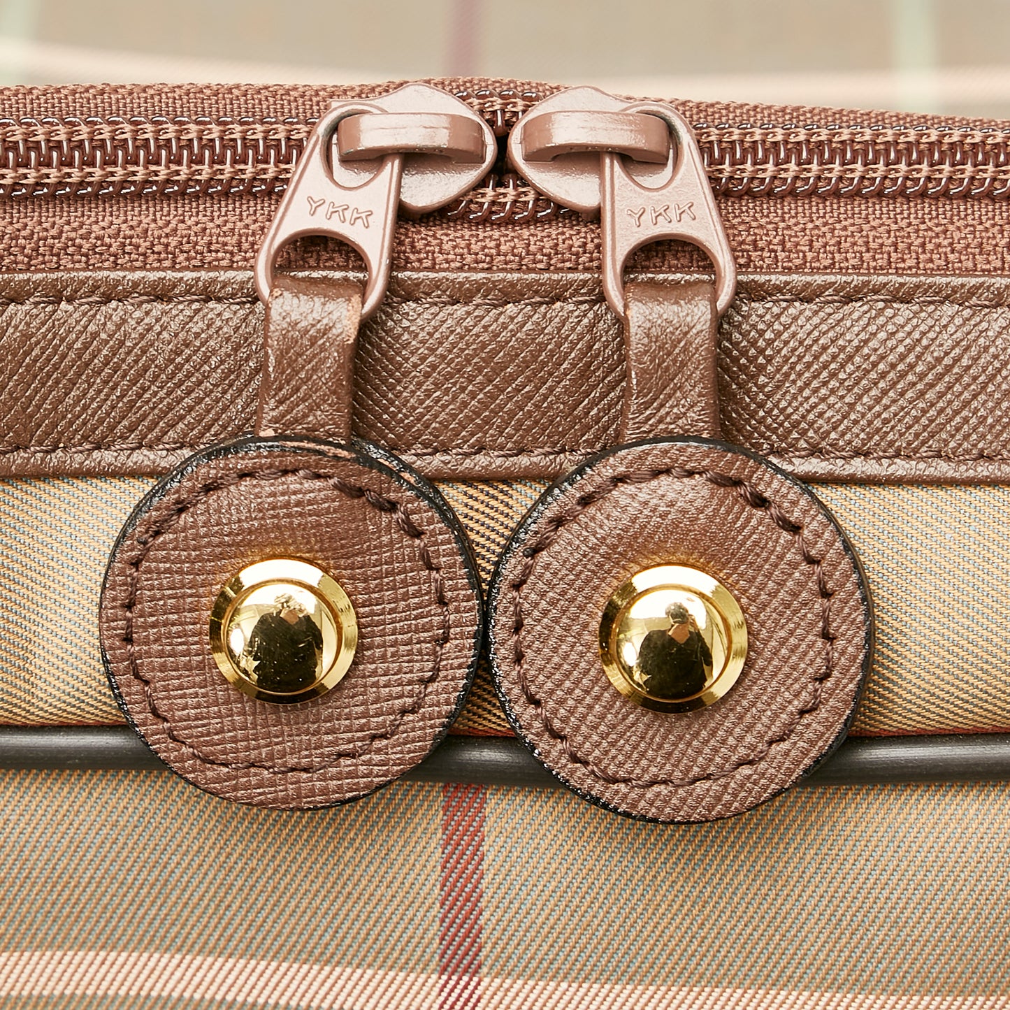Plaid Canvas Boston Bag