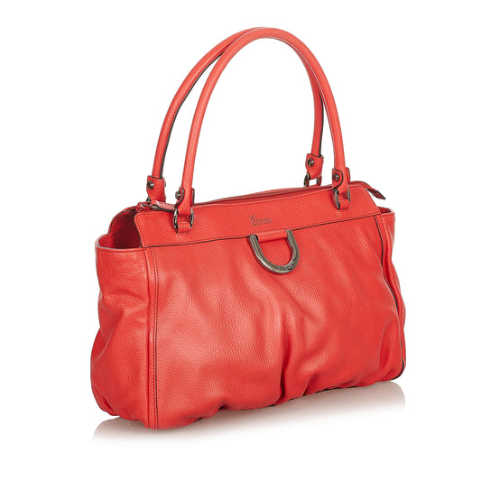 Abbey D-Ring Leather Shoulder Bag