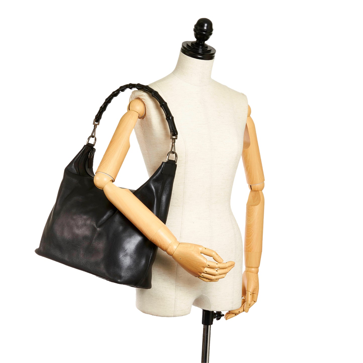 Bamboo Leather Shoulder Bag