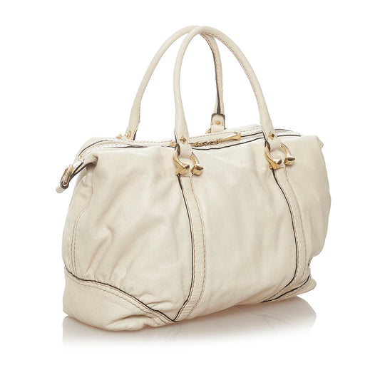 Horsebit Nail Leather Boston Bag