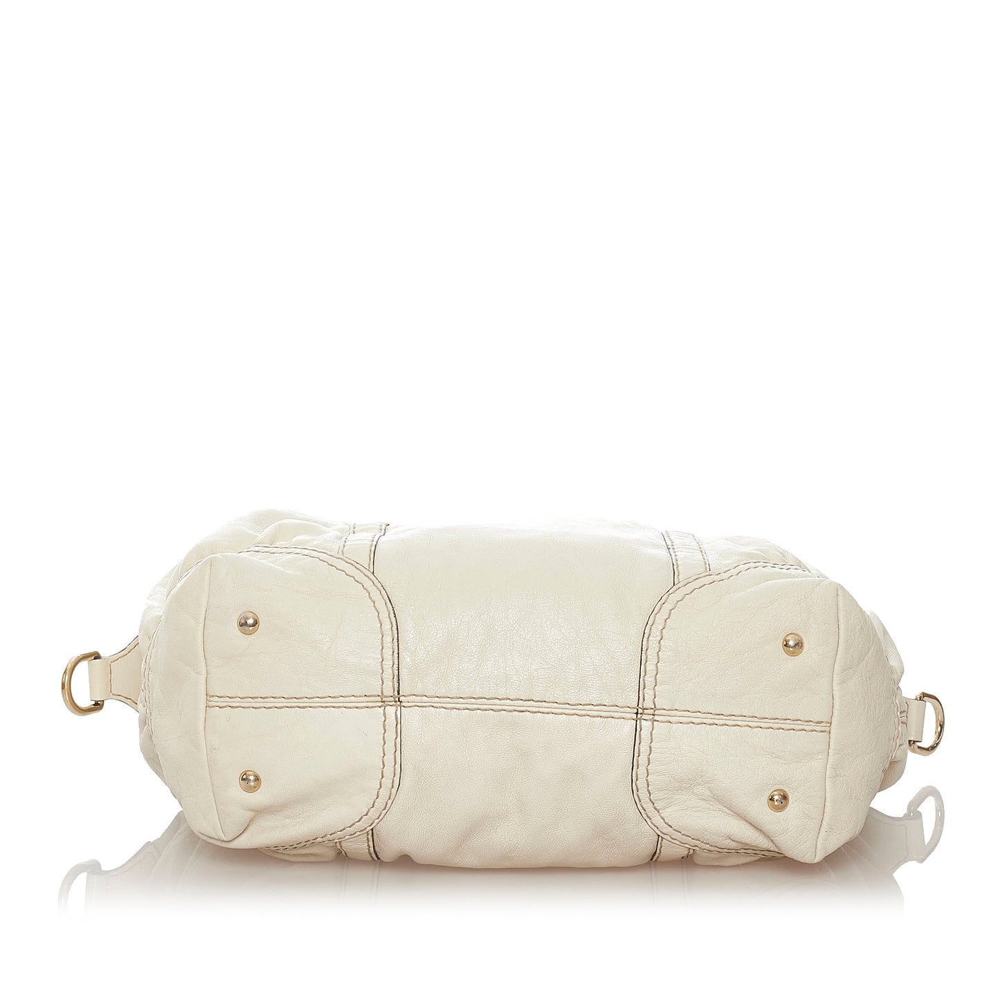 Horsebit Nail Leather Boston Bag