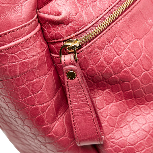 Stark Embossed Leather Backpack