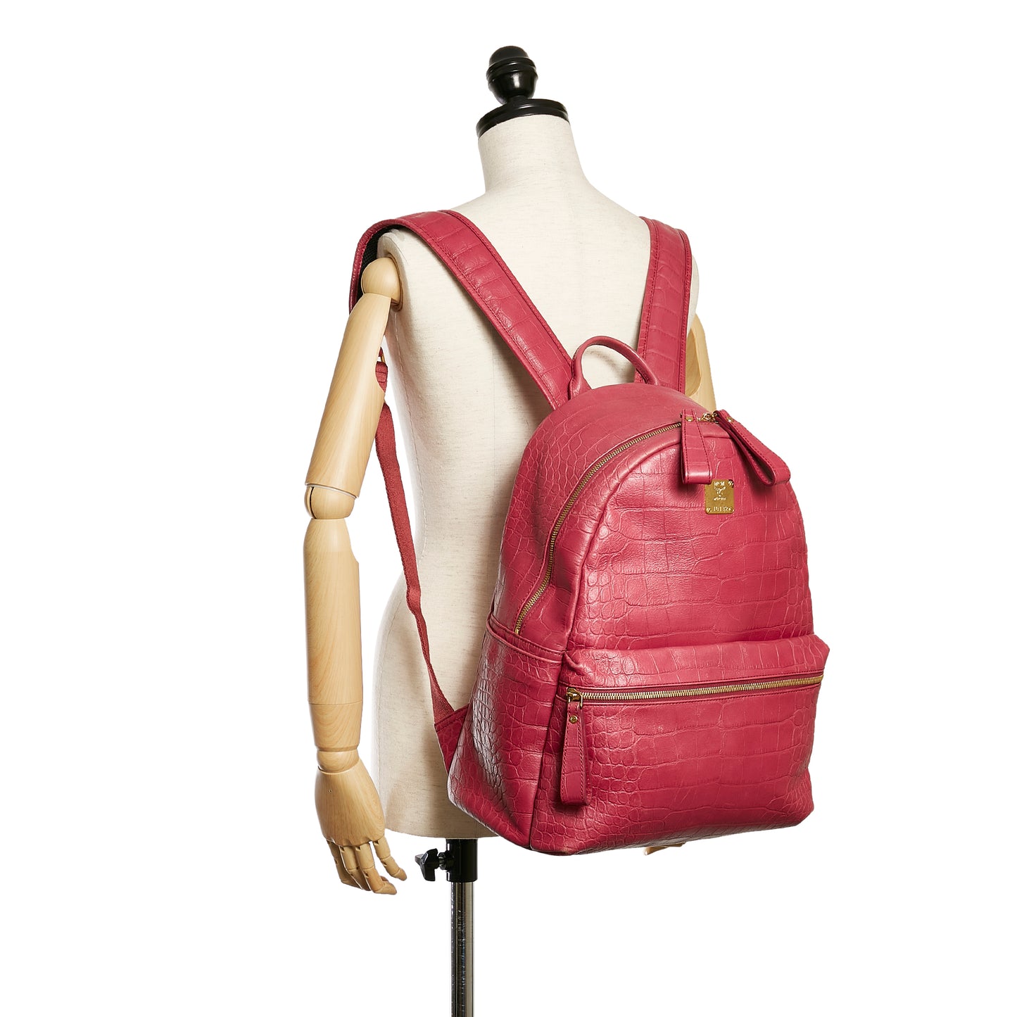 Stark Embossed Leather Backpack