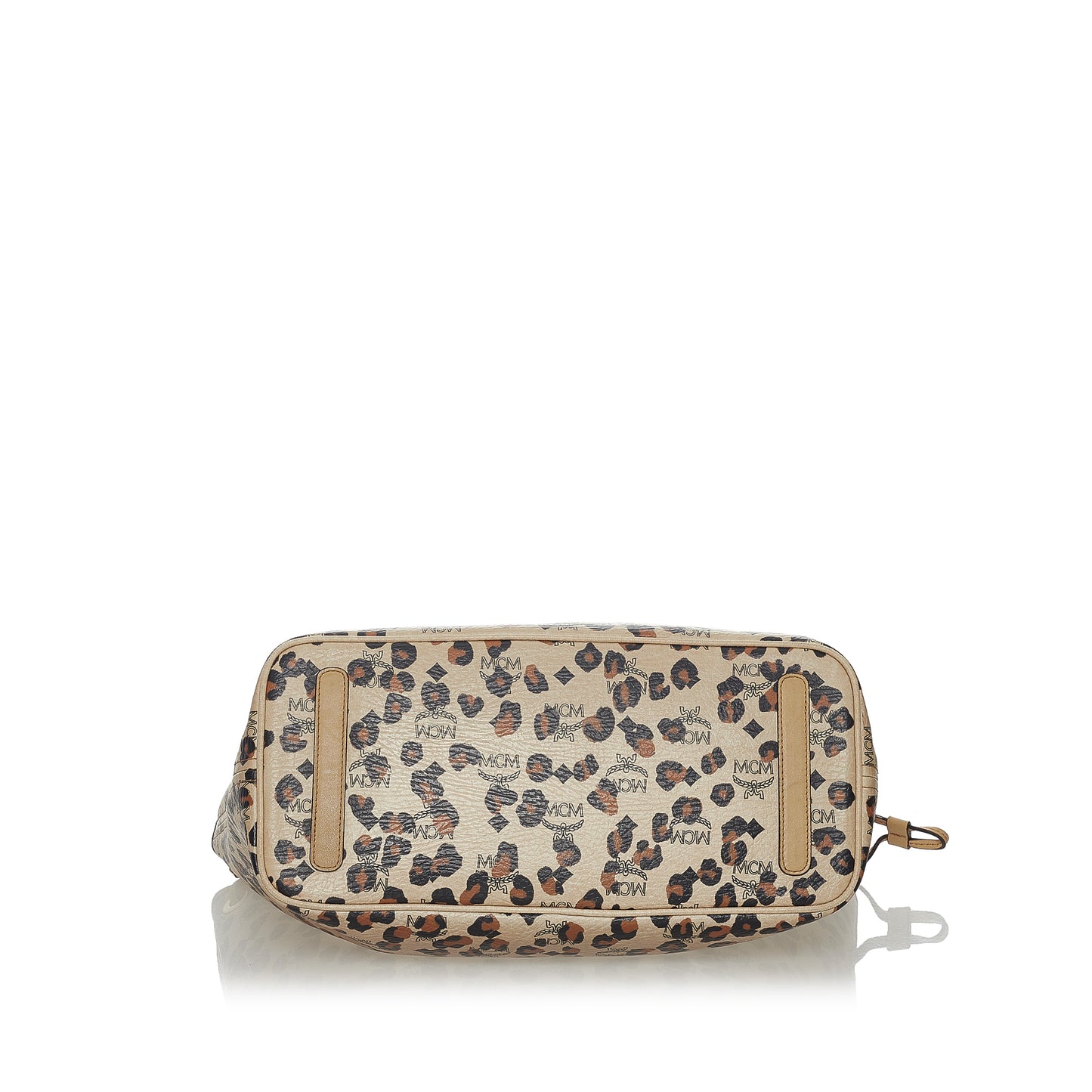Visetos Leopard Print Leather Tote Bag