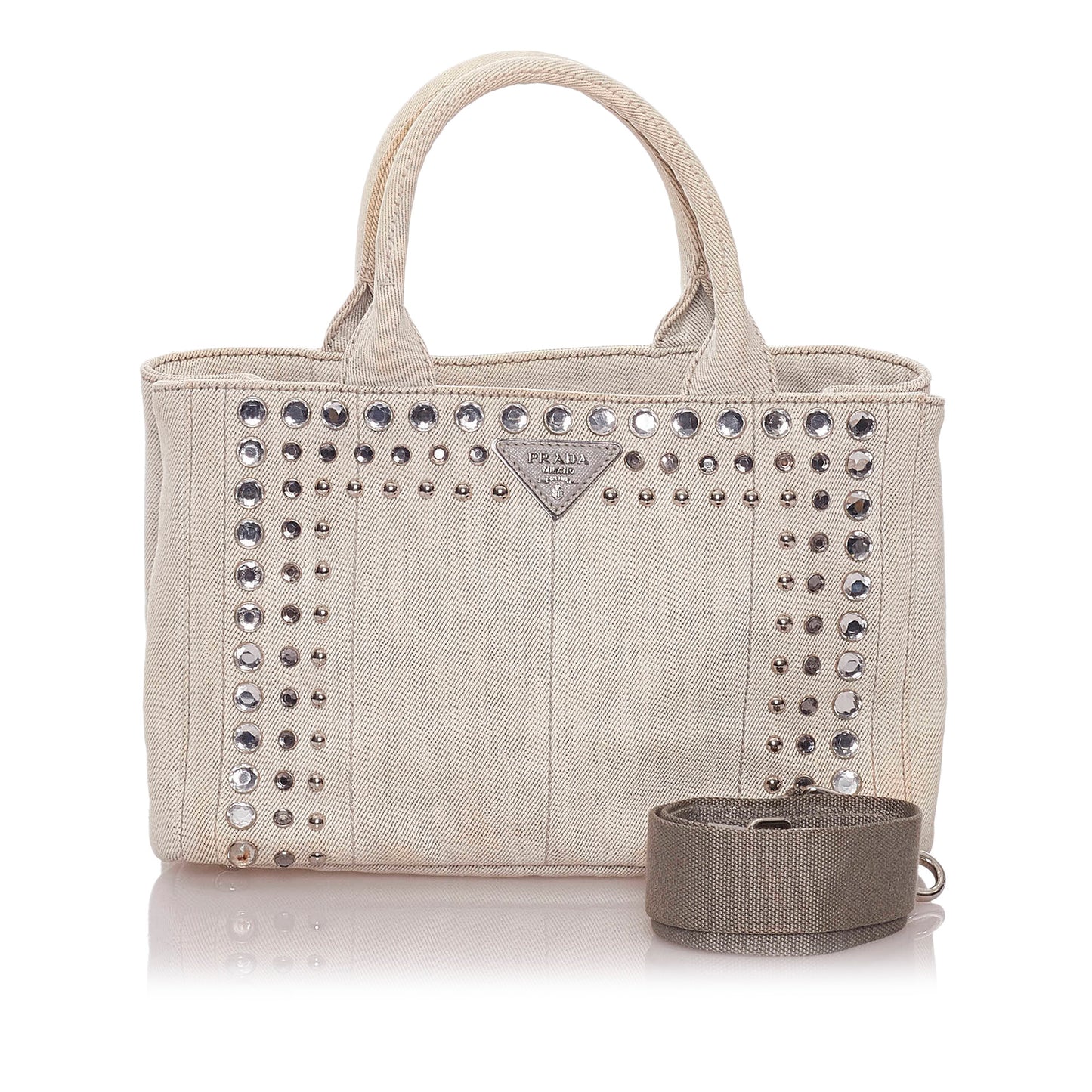 Canapa Studded Canvas Satchel