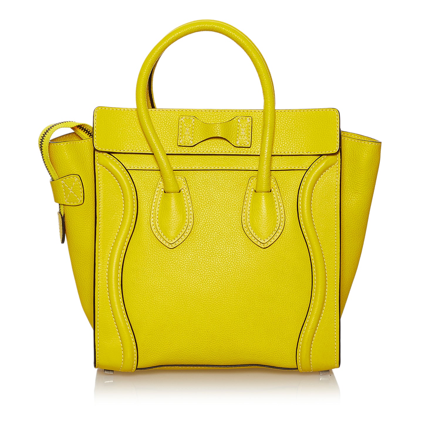 Micro Luggage Tote Leather Handbag
