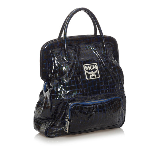 Embossed Patent Leather Tote Bag