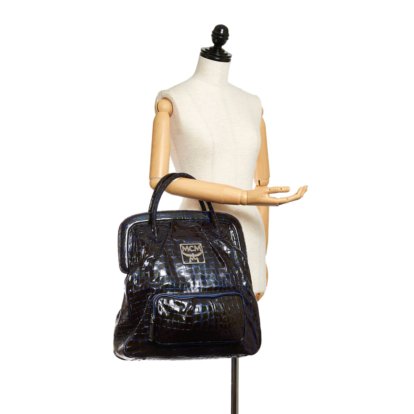 Embossed Patent Leather Tote Bag