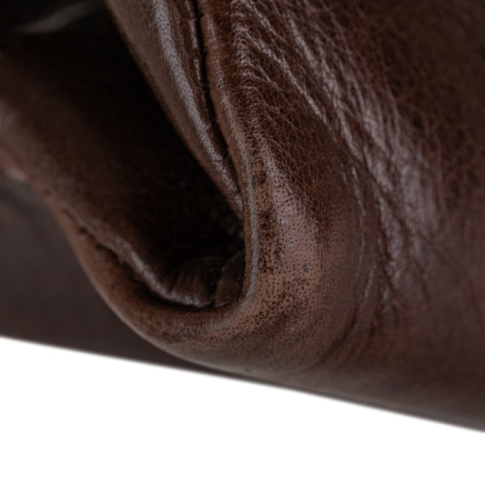 Leather Double Zip Tote Bag