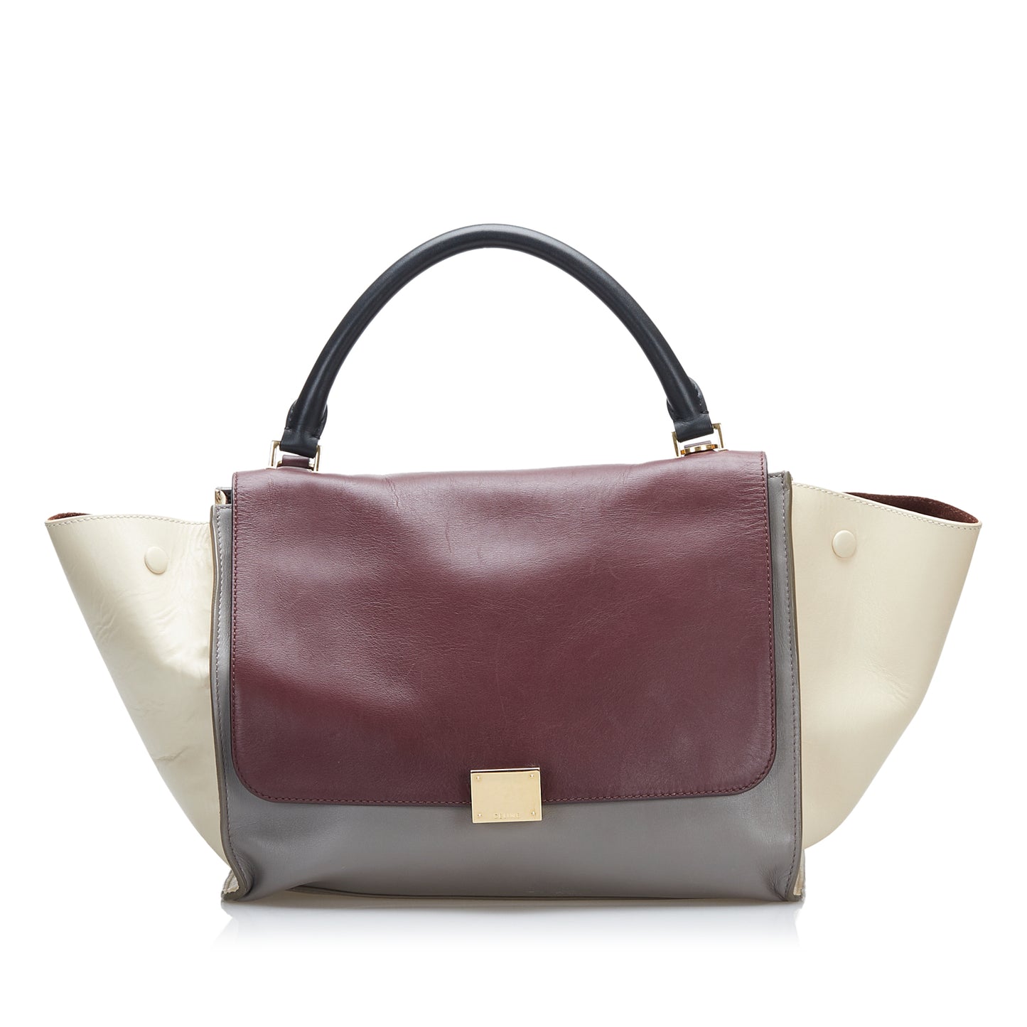 Trapeze Tricolor Leather Satchel