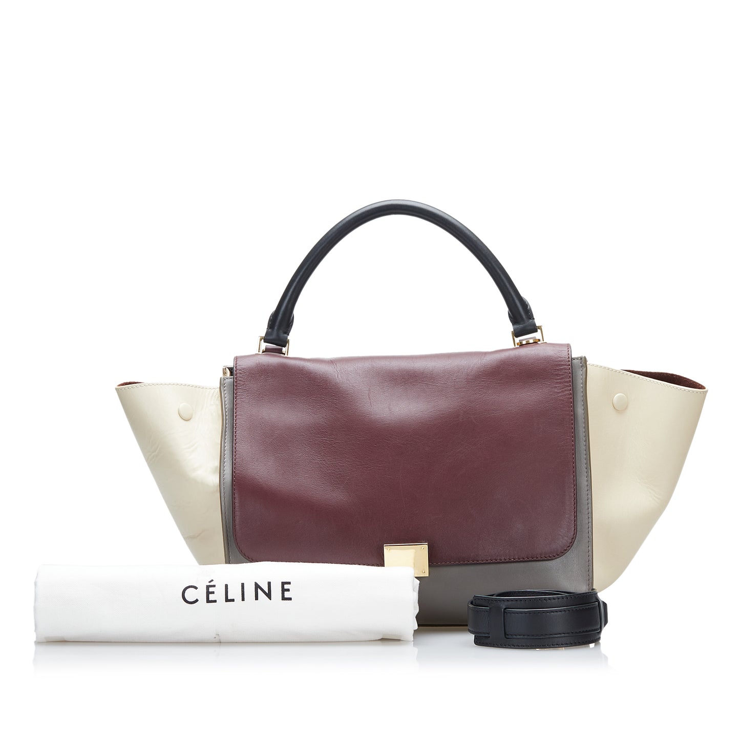 Trapeze Tricolor Leather Satchel