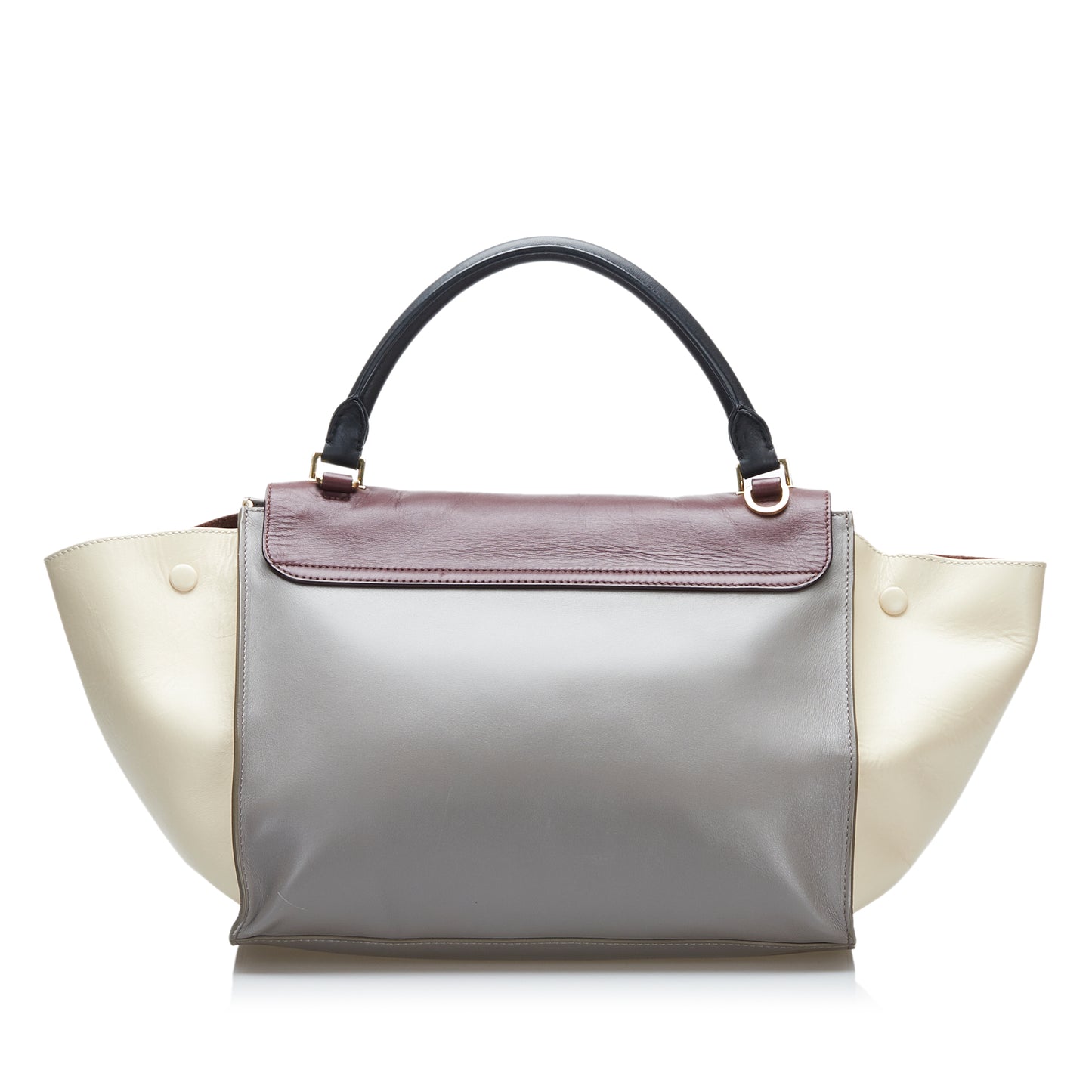 Trapeze Tricolor Leather Satchel