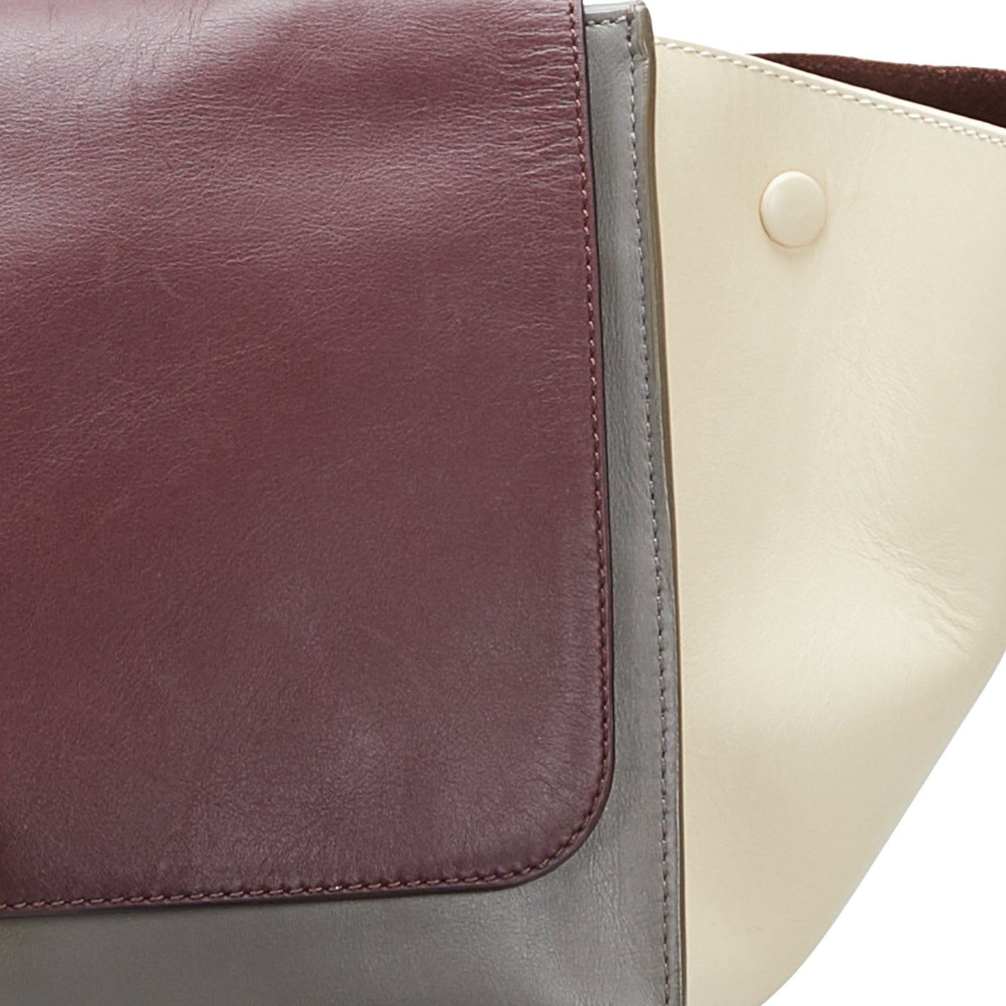 Trapeze Tricolor Leather Satchel