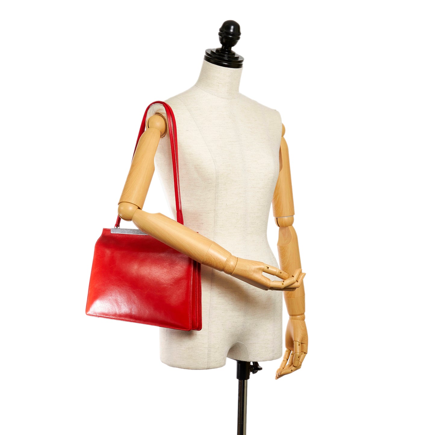 Clasp Leather Shoulder Bag