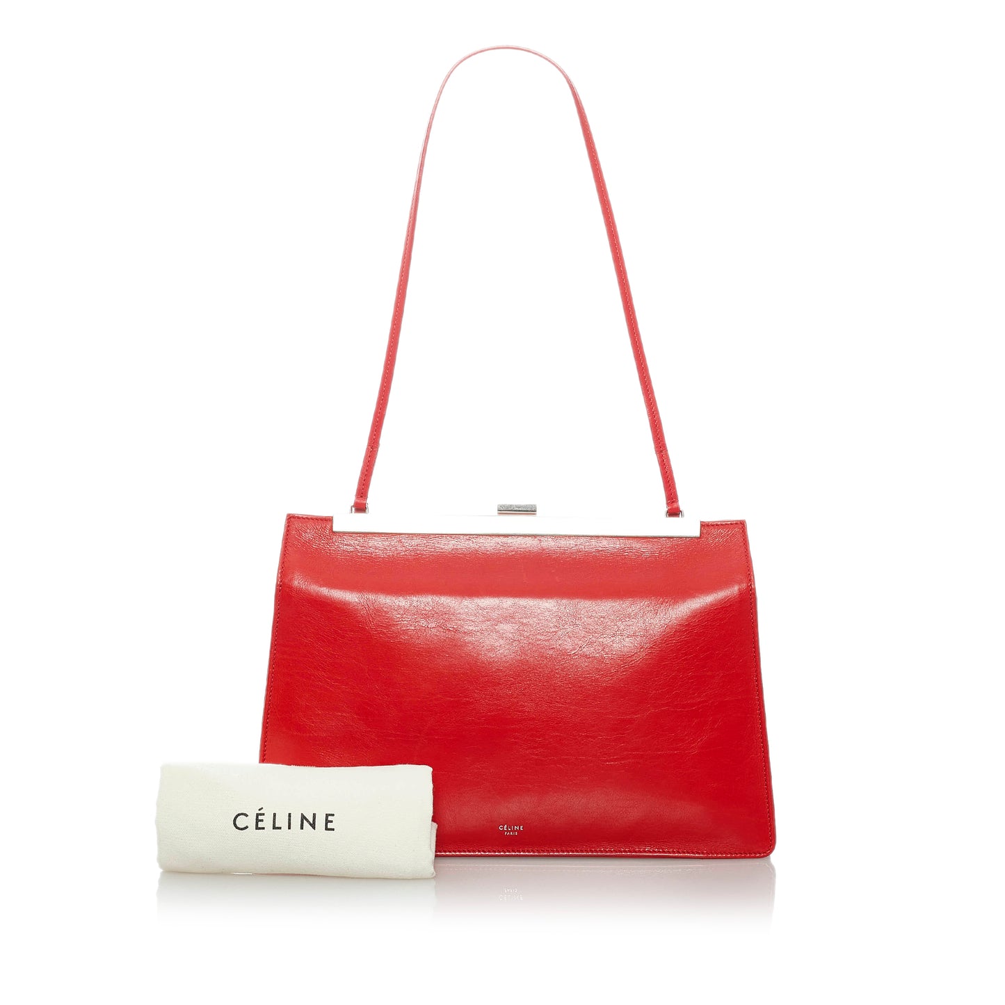 Clasp Leather Shoulder Bag