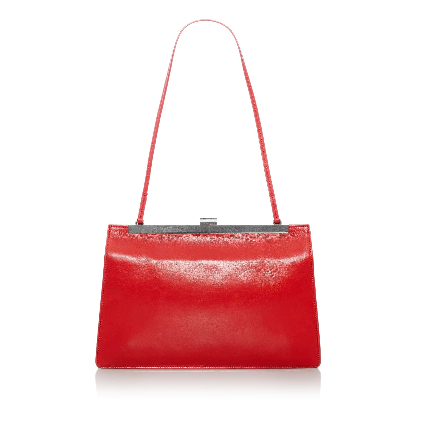 Clasp Leather Shoulder Bag