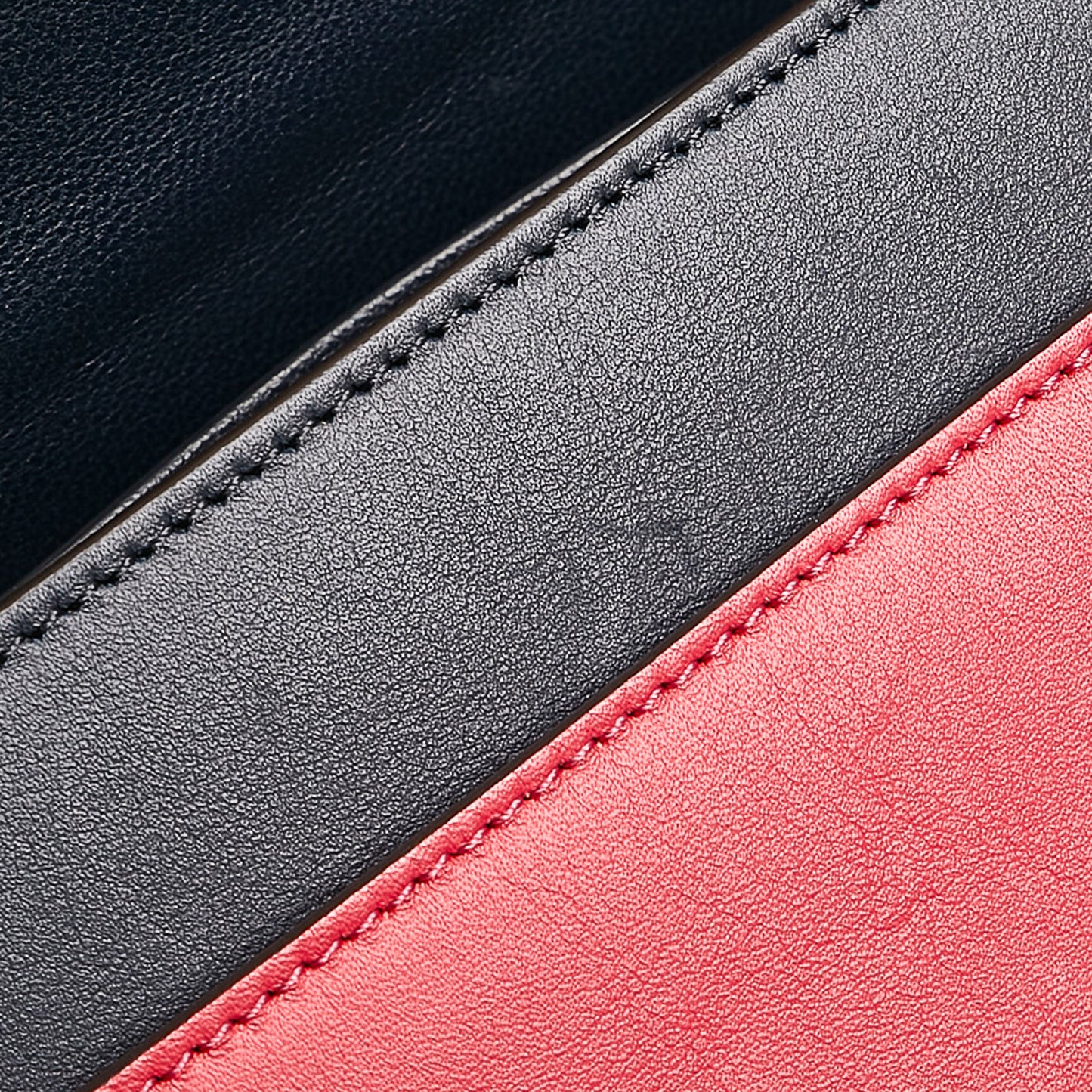 Tricolor Pocket Envelope Leather Shoulder Bag