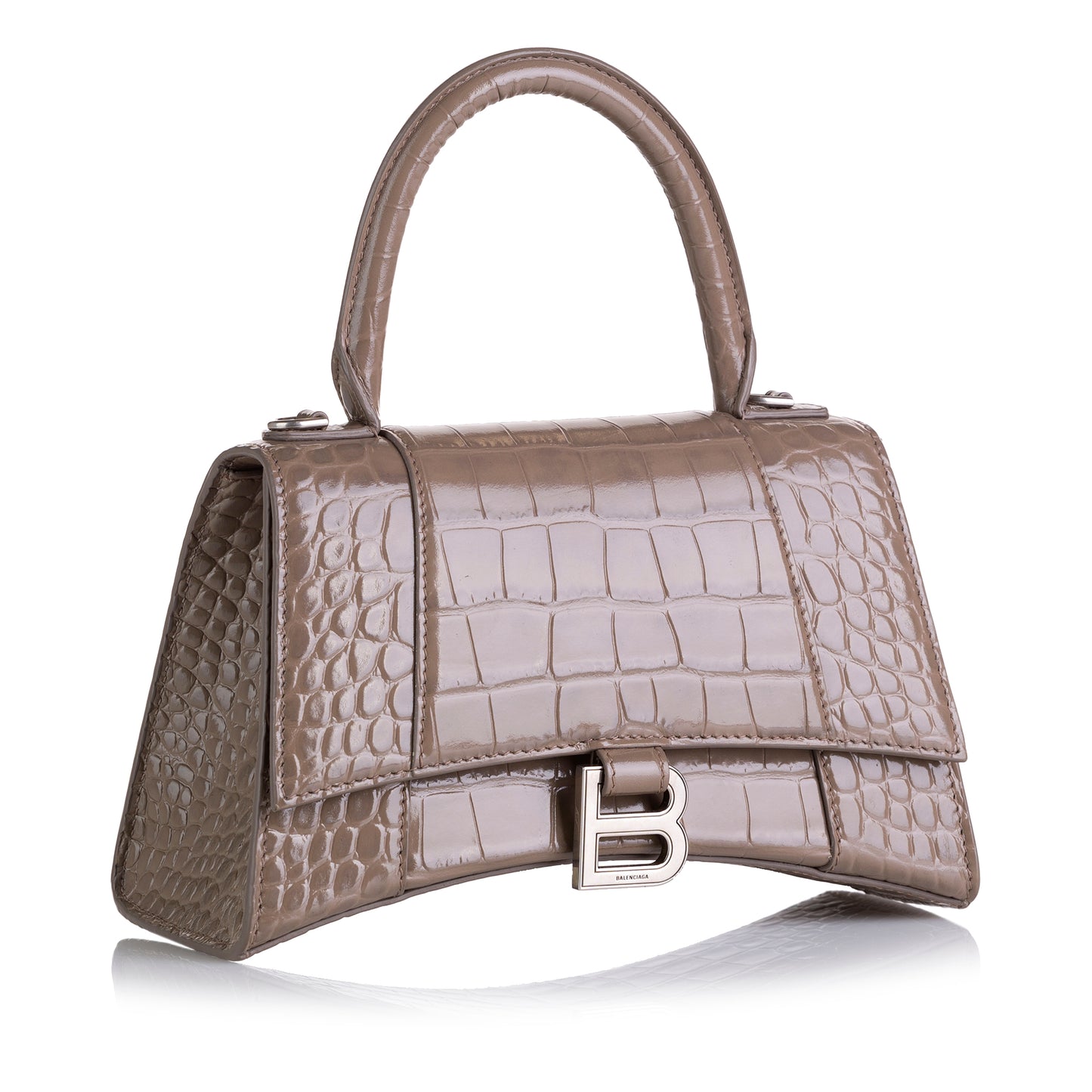 Hourglass Embossed Leather Satchel