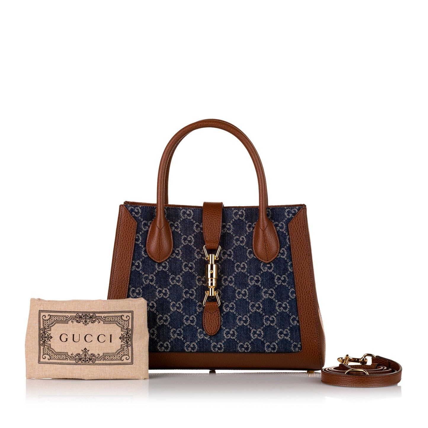 GG Denim 1961 Jackie Medium Tote