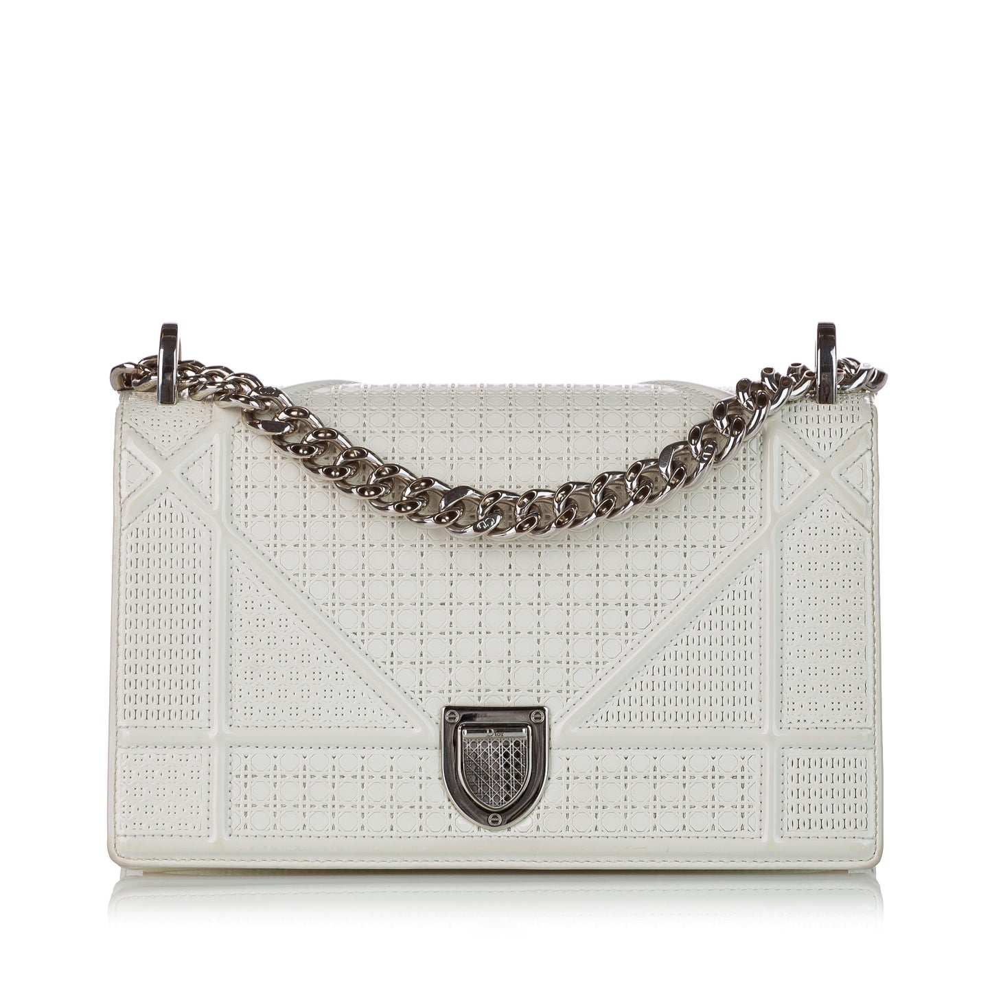 Small Micro-Cannage Diorama Patent Leather Crossbody Bag