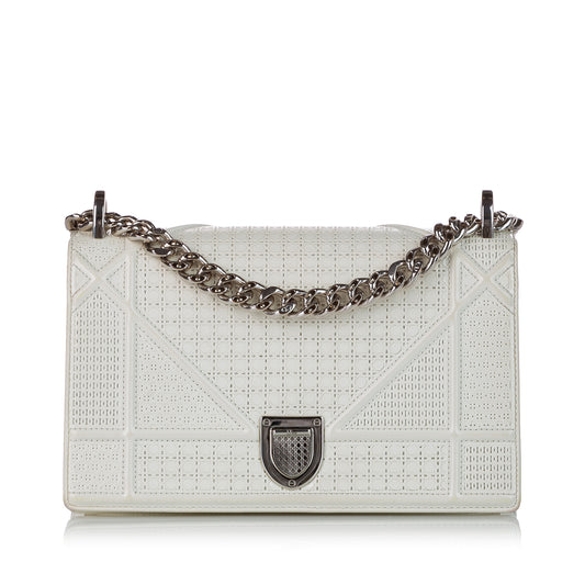 Small Micro-Cannage Diorama Patent Leather Crossbody Bag