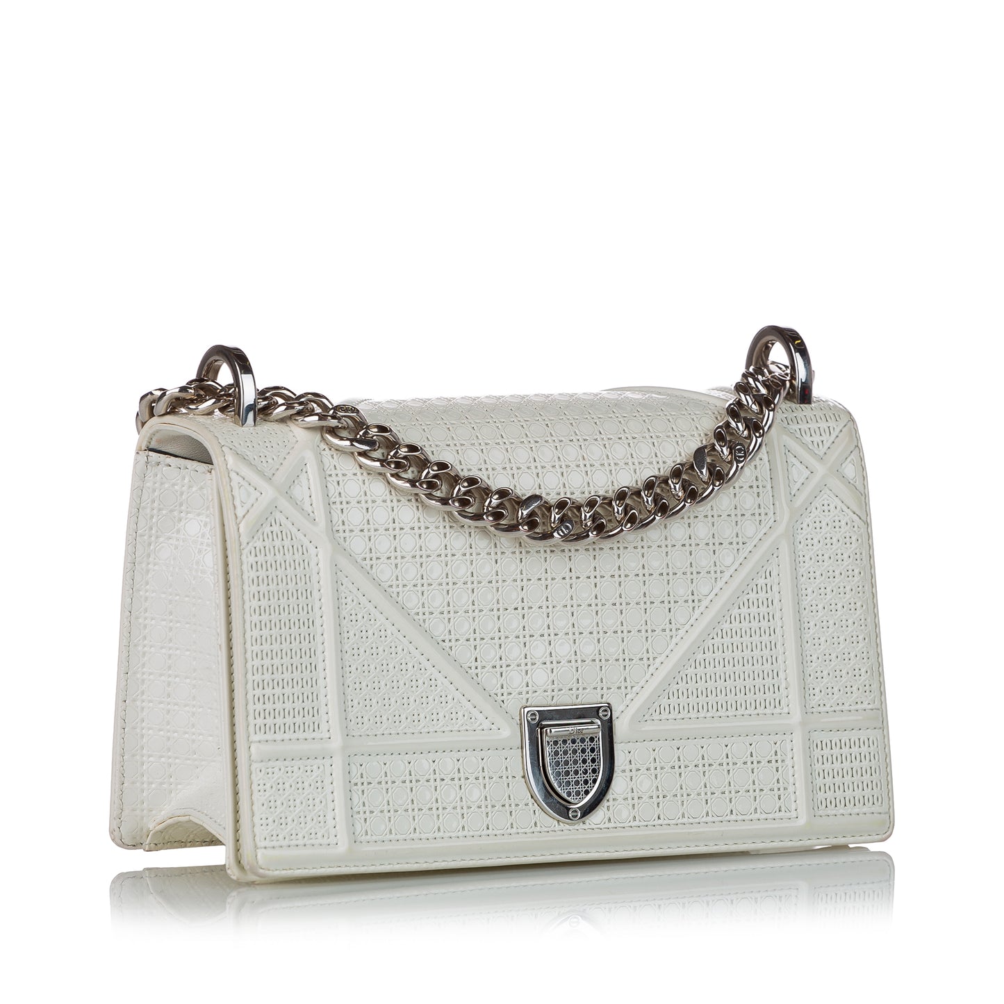 Small Micro-Cannage Diorama Patent Leather Crossbody Bag