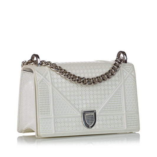 Small Micro-Cannage Diorama Patent Leather Crossbody Bag