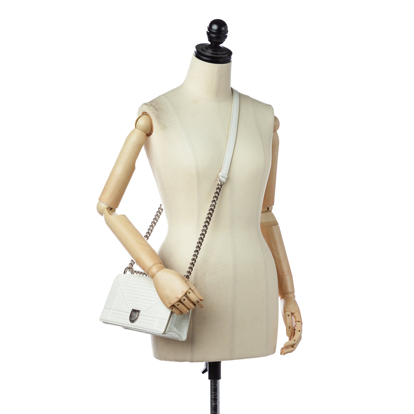Small Micro-Cannage Diorama Patent Leather Crossbody Bag