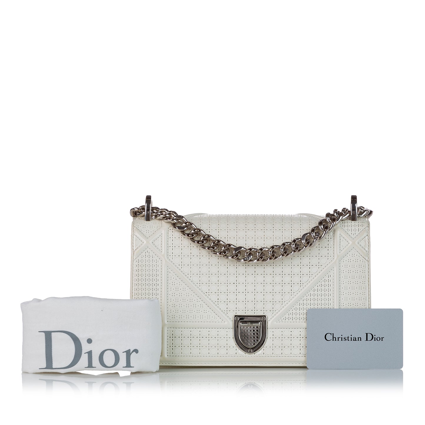 Small Micro-Cannage Diorama Patent Leather Crossbody Bag