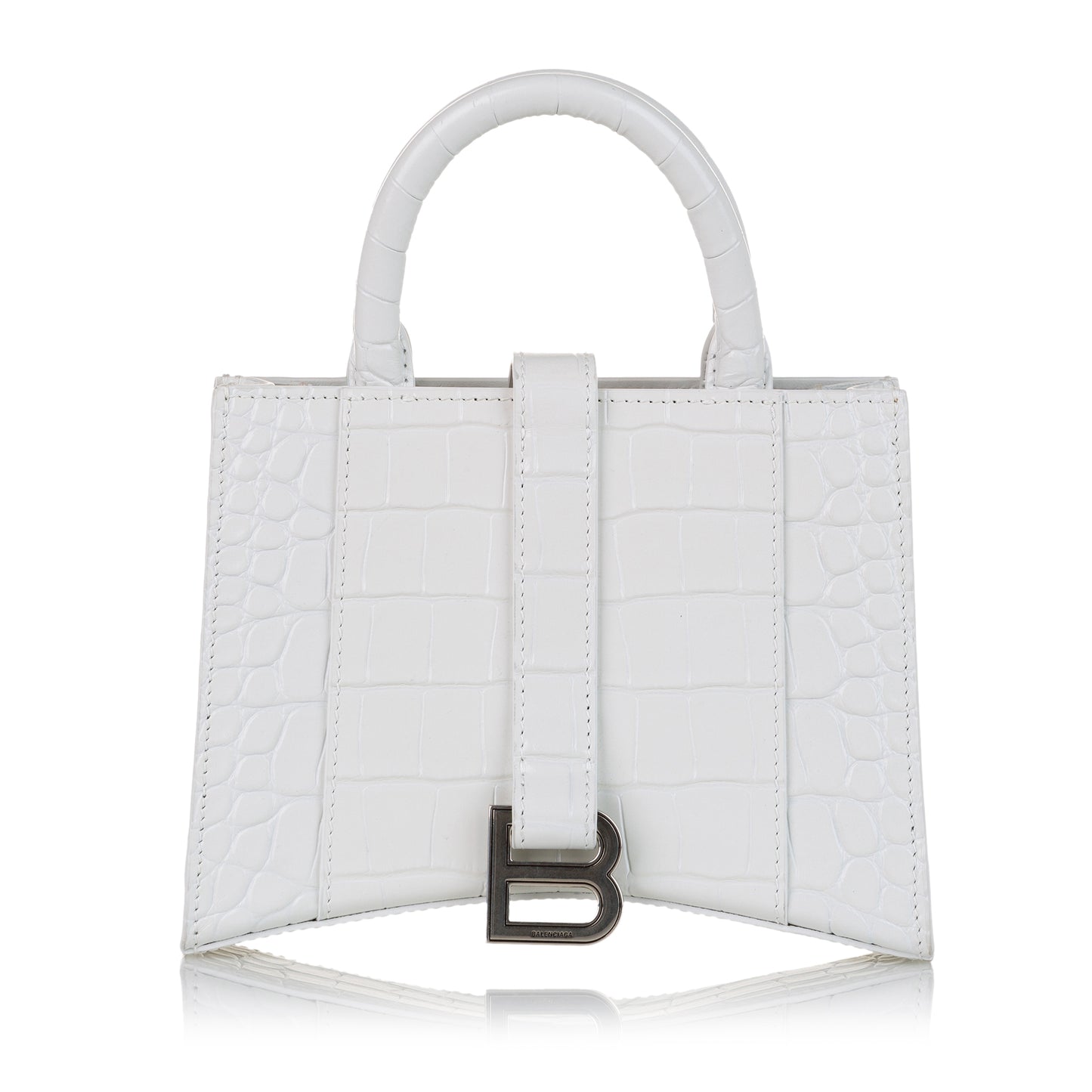 Hourglass Embossed Leather Satchel