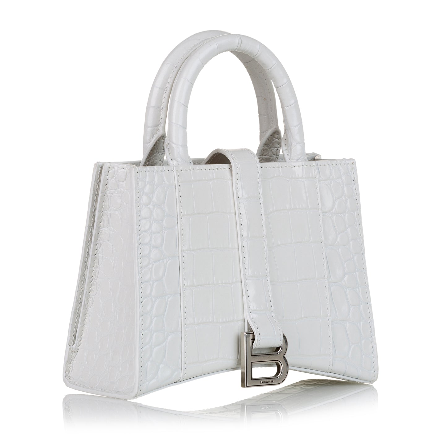 Hourglass Embossed Leather Satchel