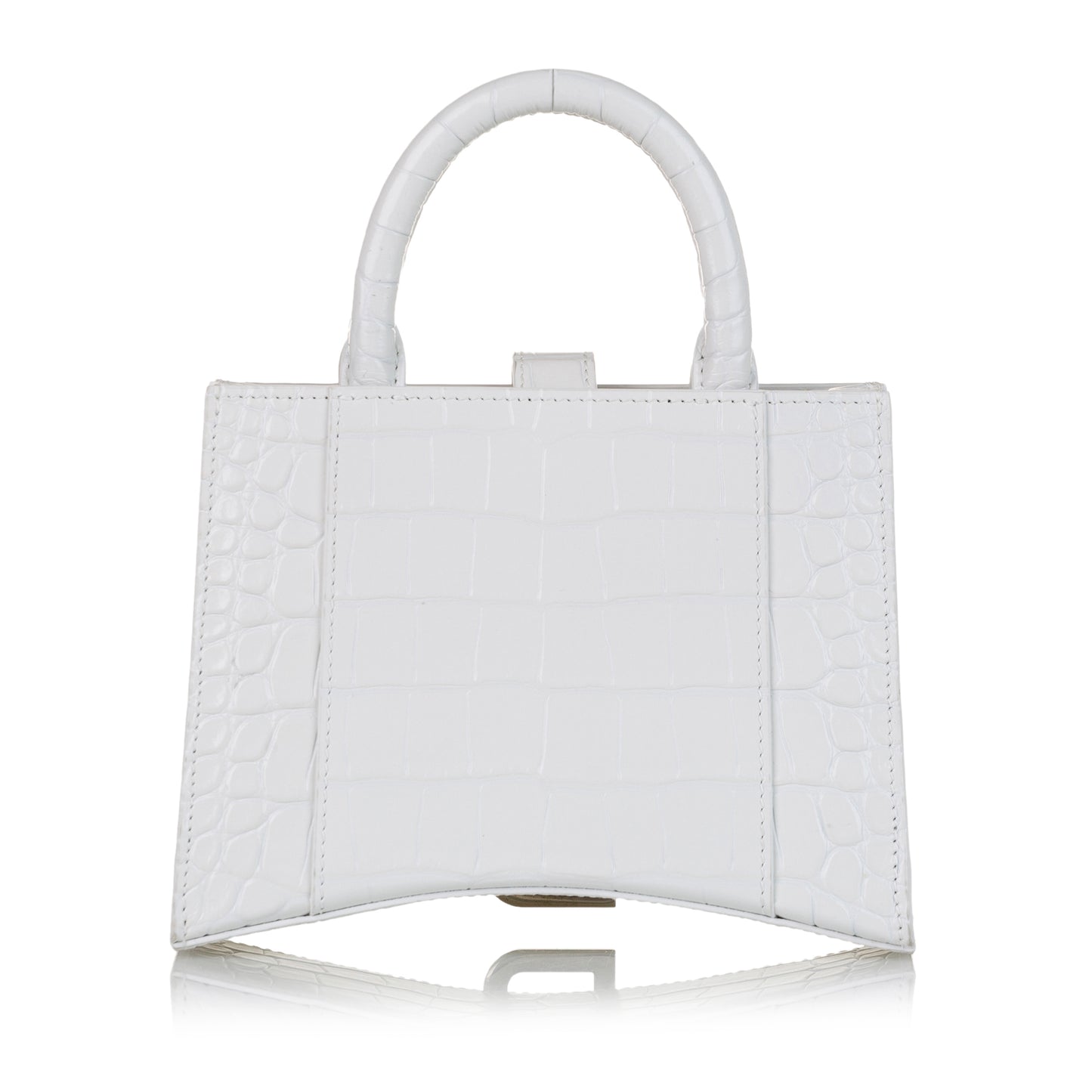 Hourglass Embossed Leather Satchel
