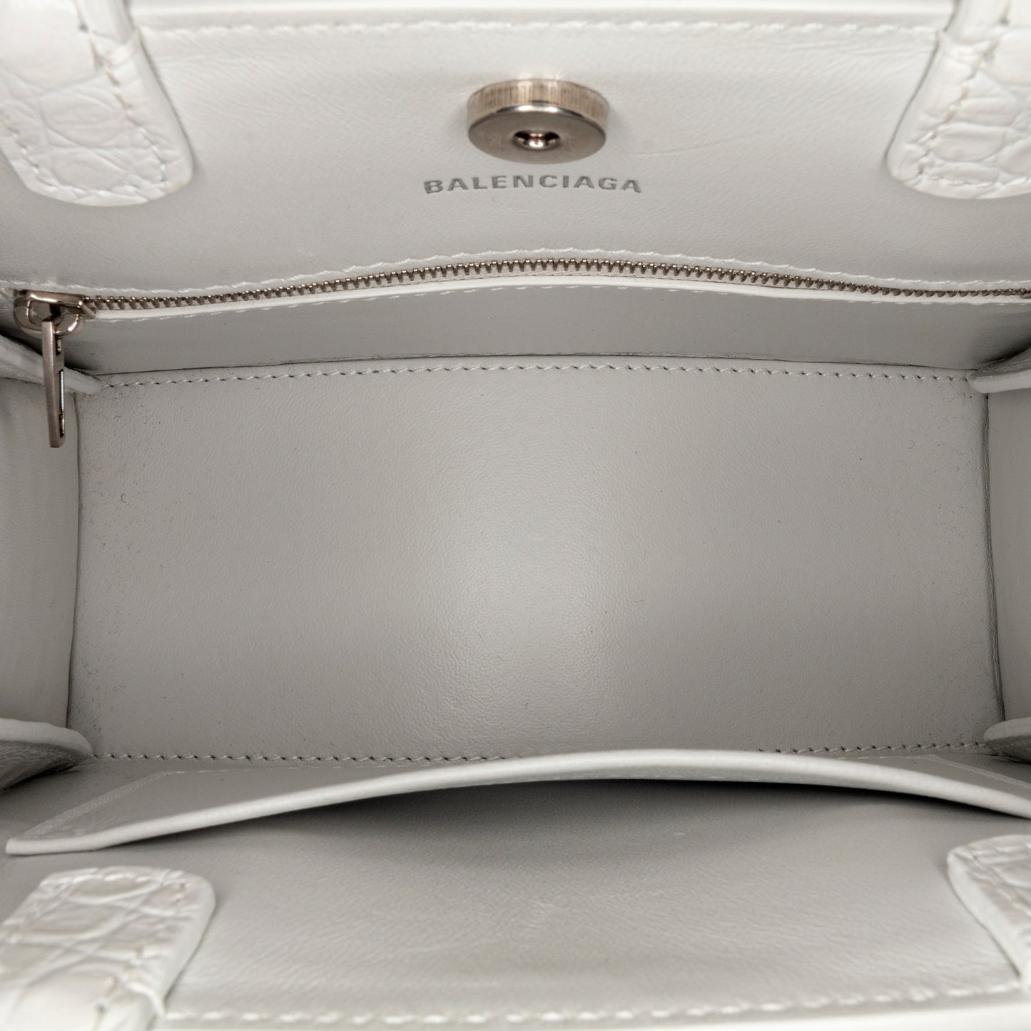 Hourglass Embossed Leather Satchel