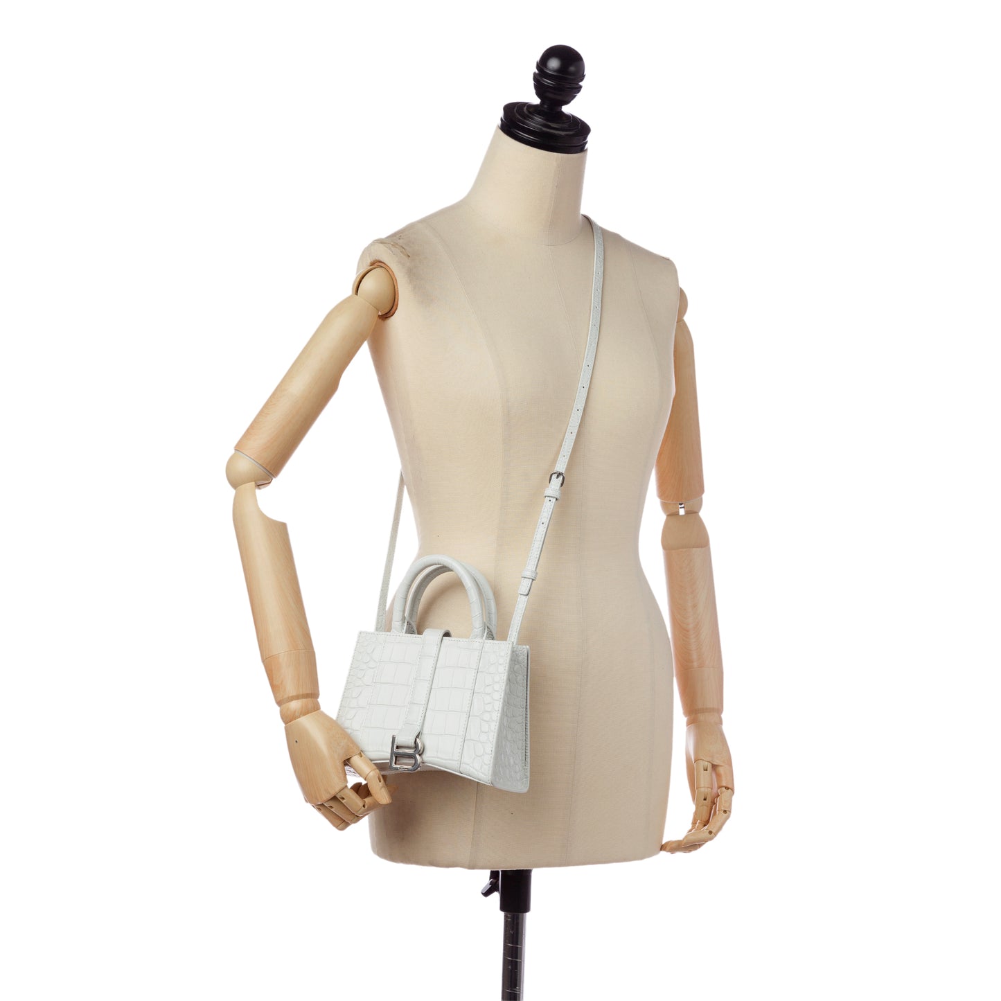 Hourglass Embossed Leather Satchel
