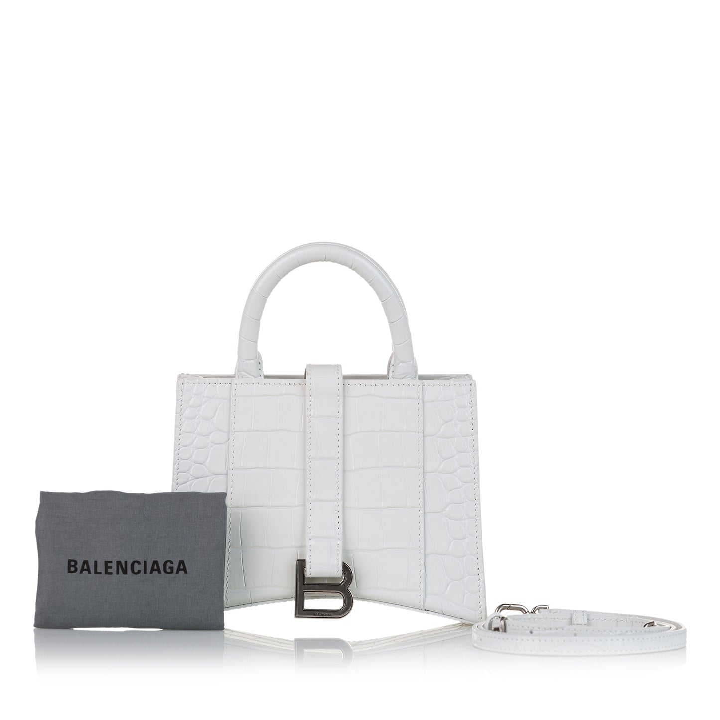 Hourglass Embossed Leather Satchel
