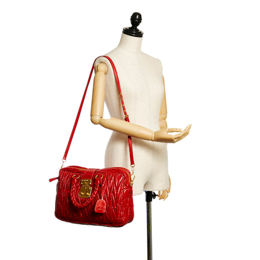 Matelasse Patent Leather Satchel