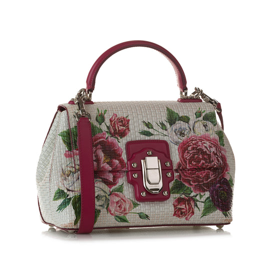 Floral Lucia Leather Satchel