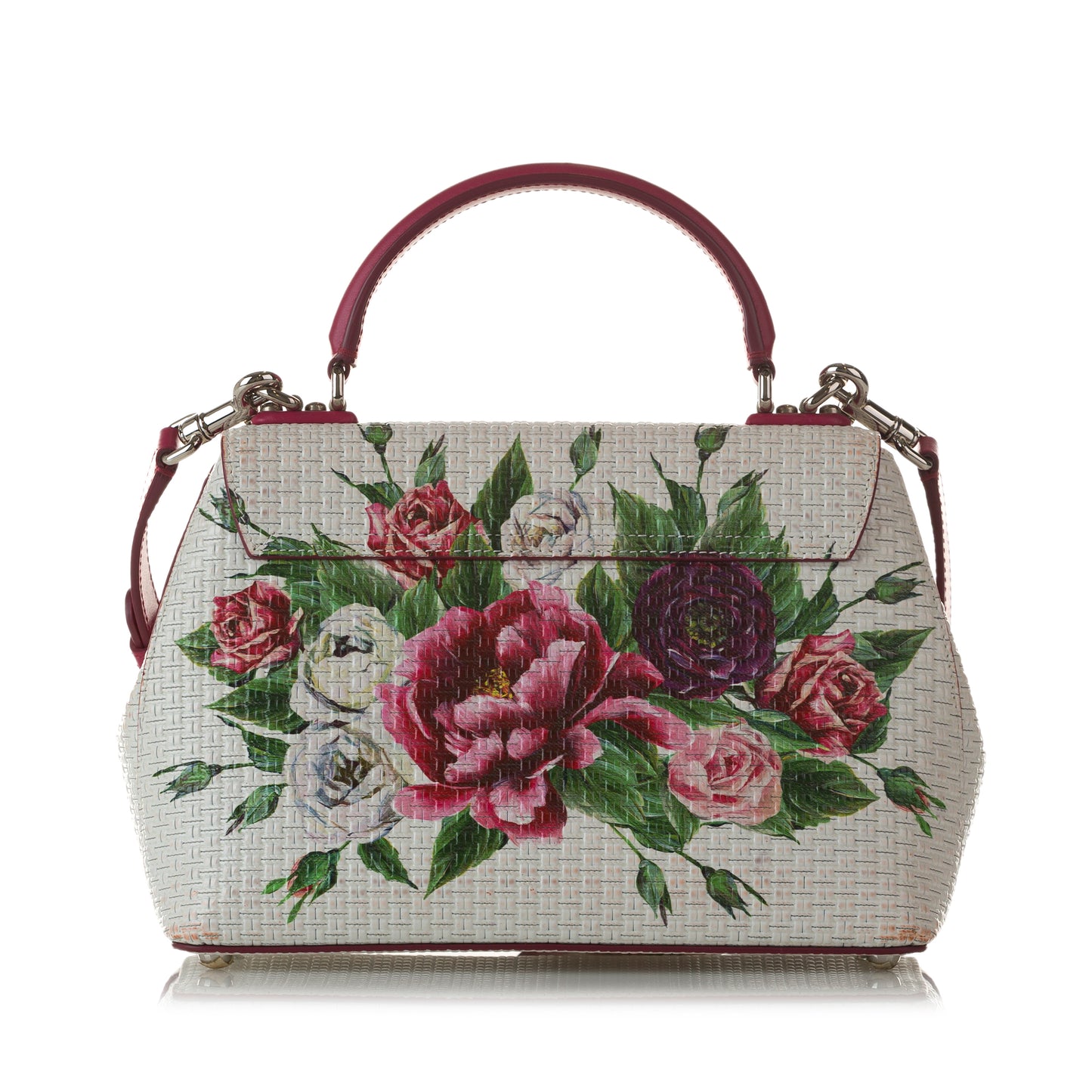 Floral Lucia Leather Satchel