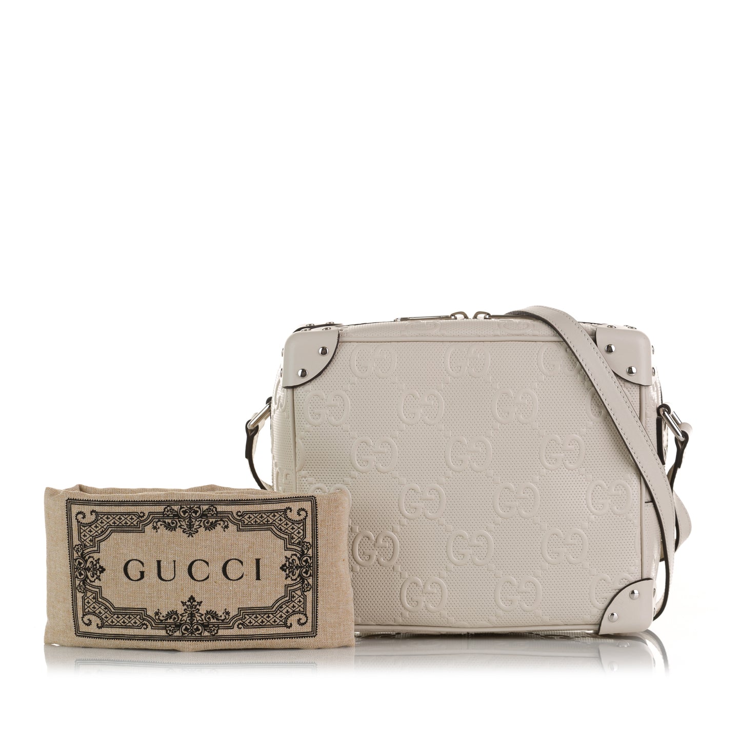 GG Embossed Perforated Square Bag