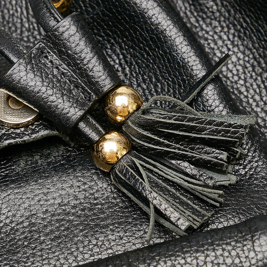 Leather Drawstring Backpack