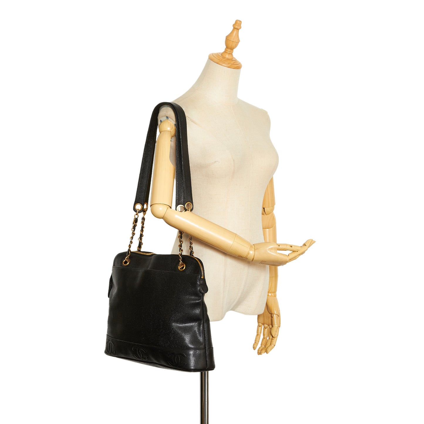 Triple Coco Caviar Shoulder Bag