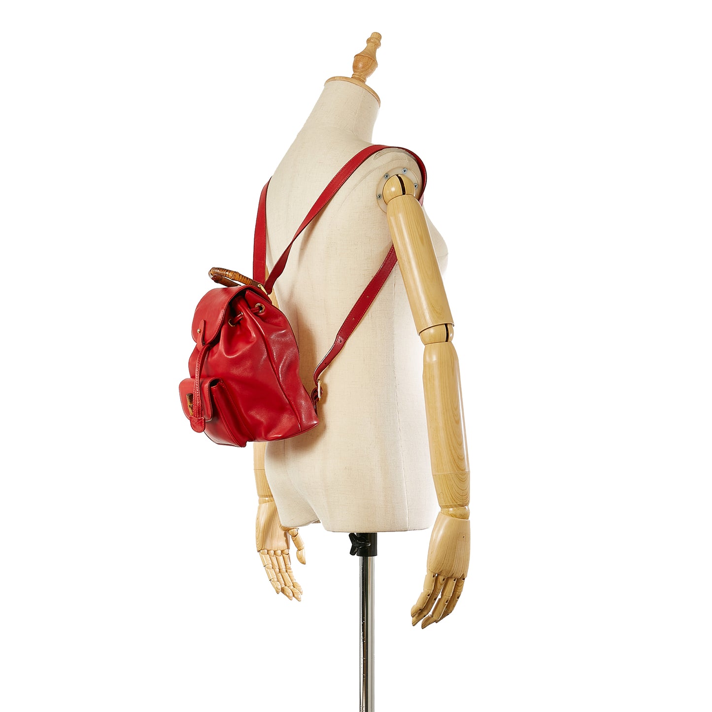 Bamboo Leather Drawstring Mini Backpack