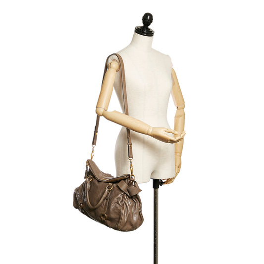 Vitello Lux Bow Satchel