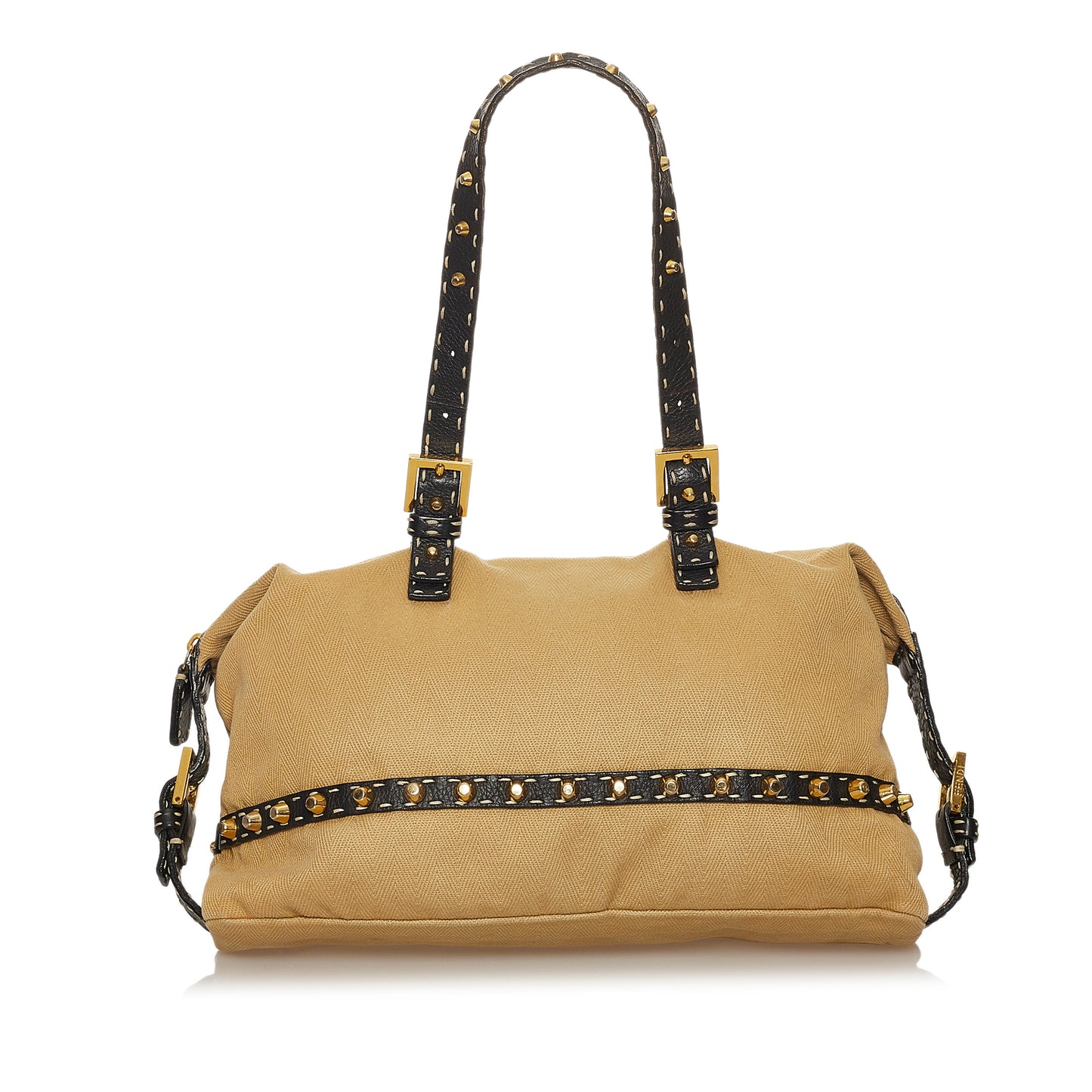 Studded Canvas Shoulder Bag